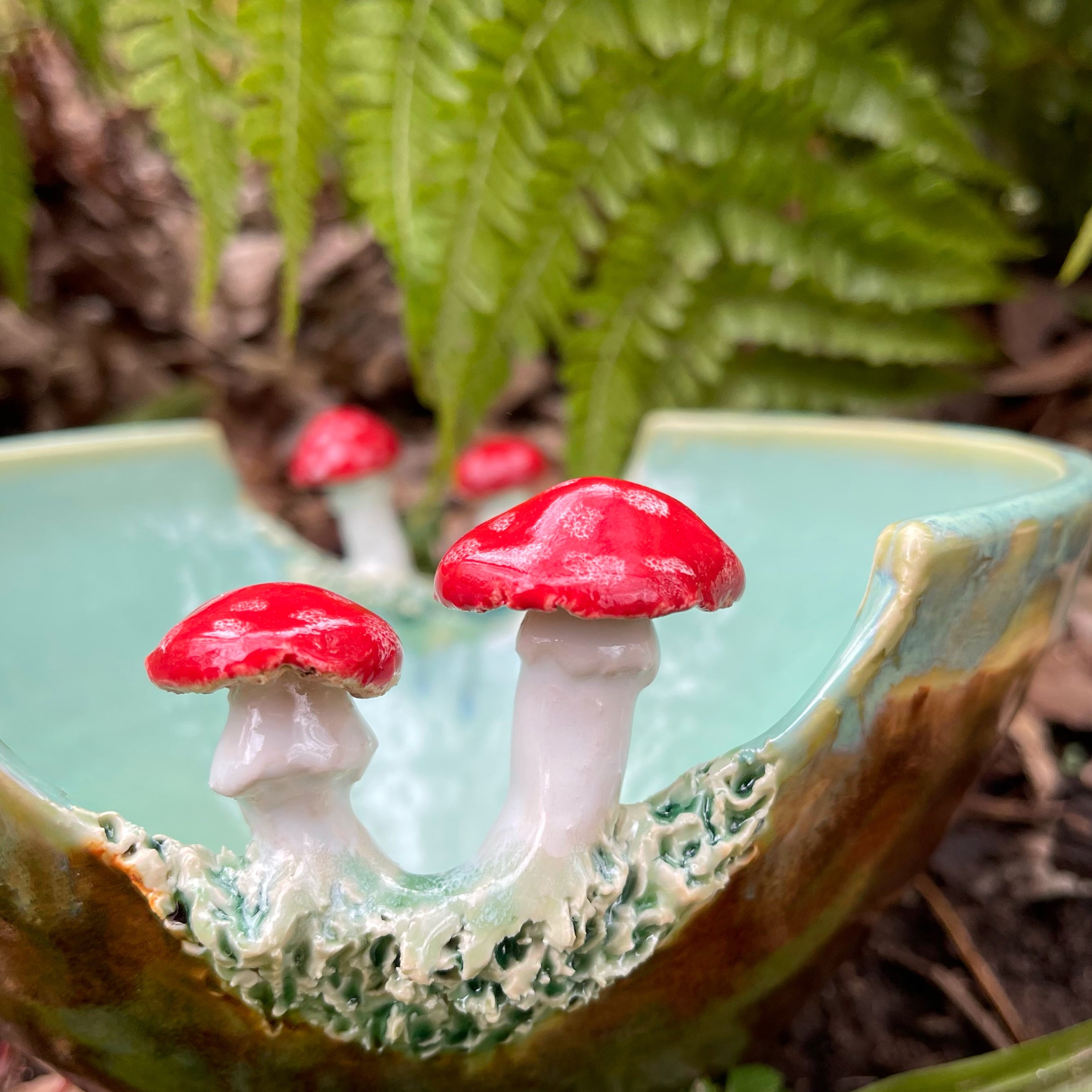 Ceramic art with mushrooms 