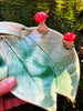 Leaf  serving plate t l 4 curly vines mushroom