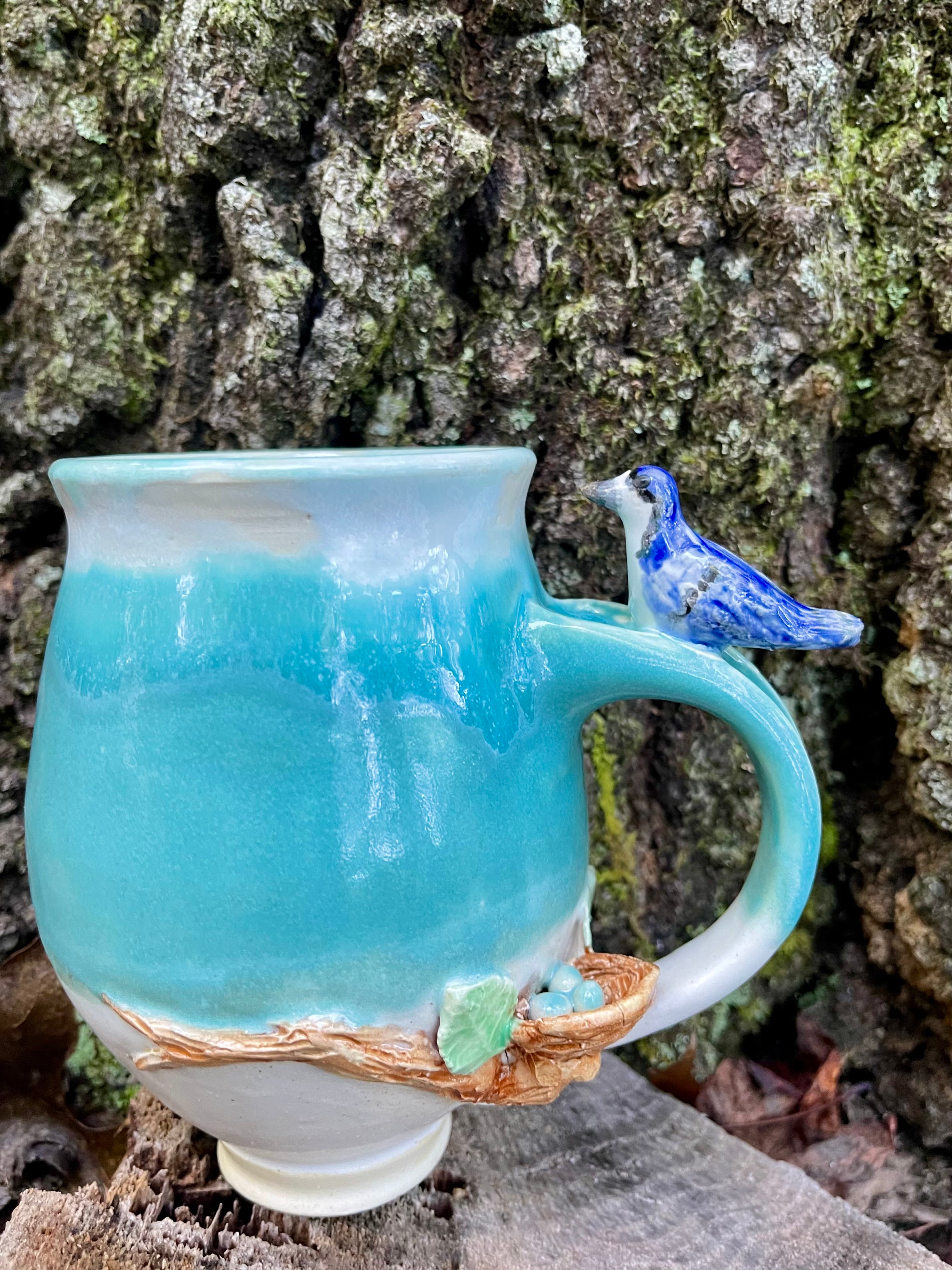 Mug with Blue Jay LCB516 oz – Lee Wolfe Pottery