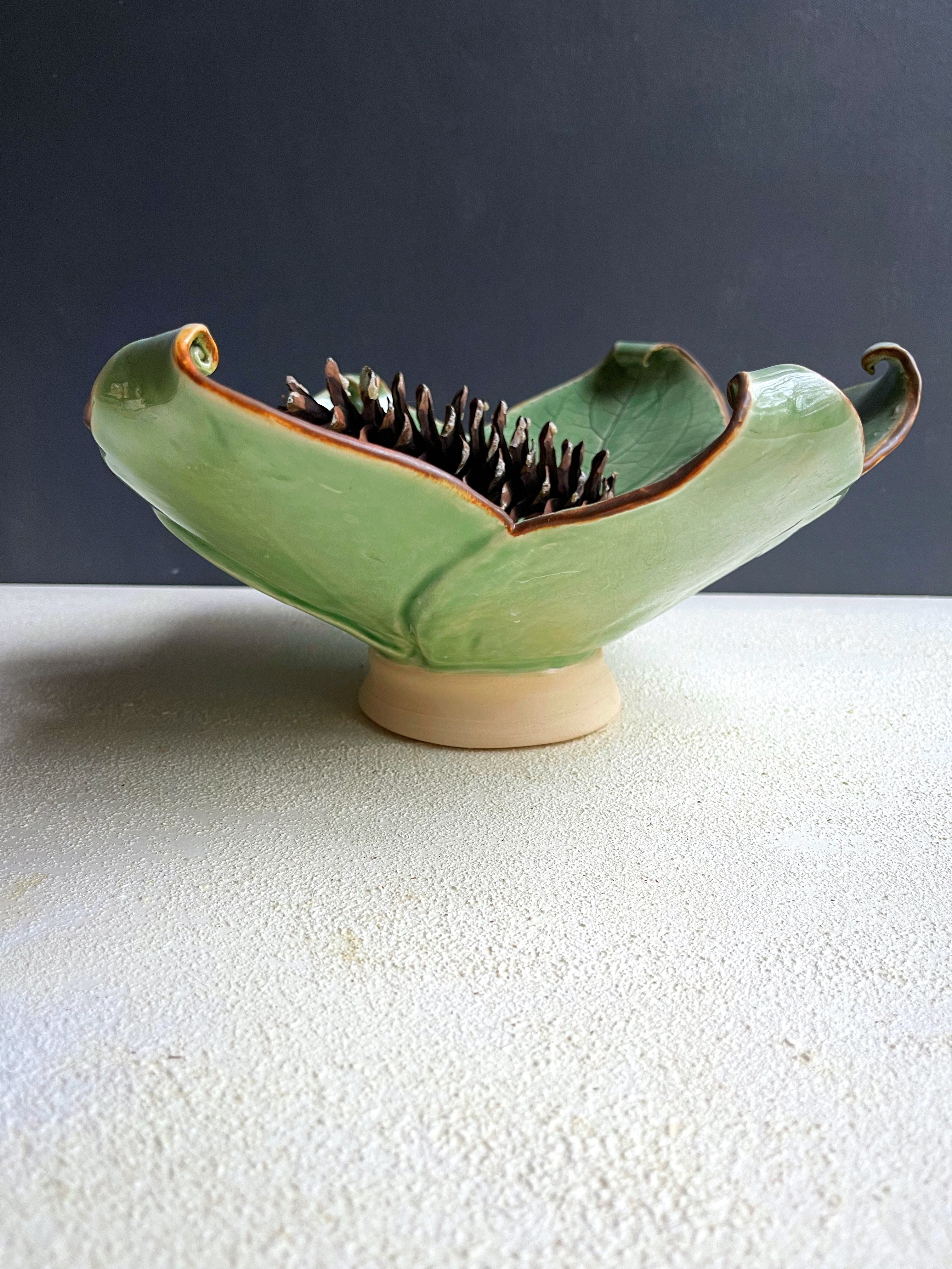 Hosta Leaf bowl large ceramic serving vessel – Lee Wolfe Pottery