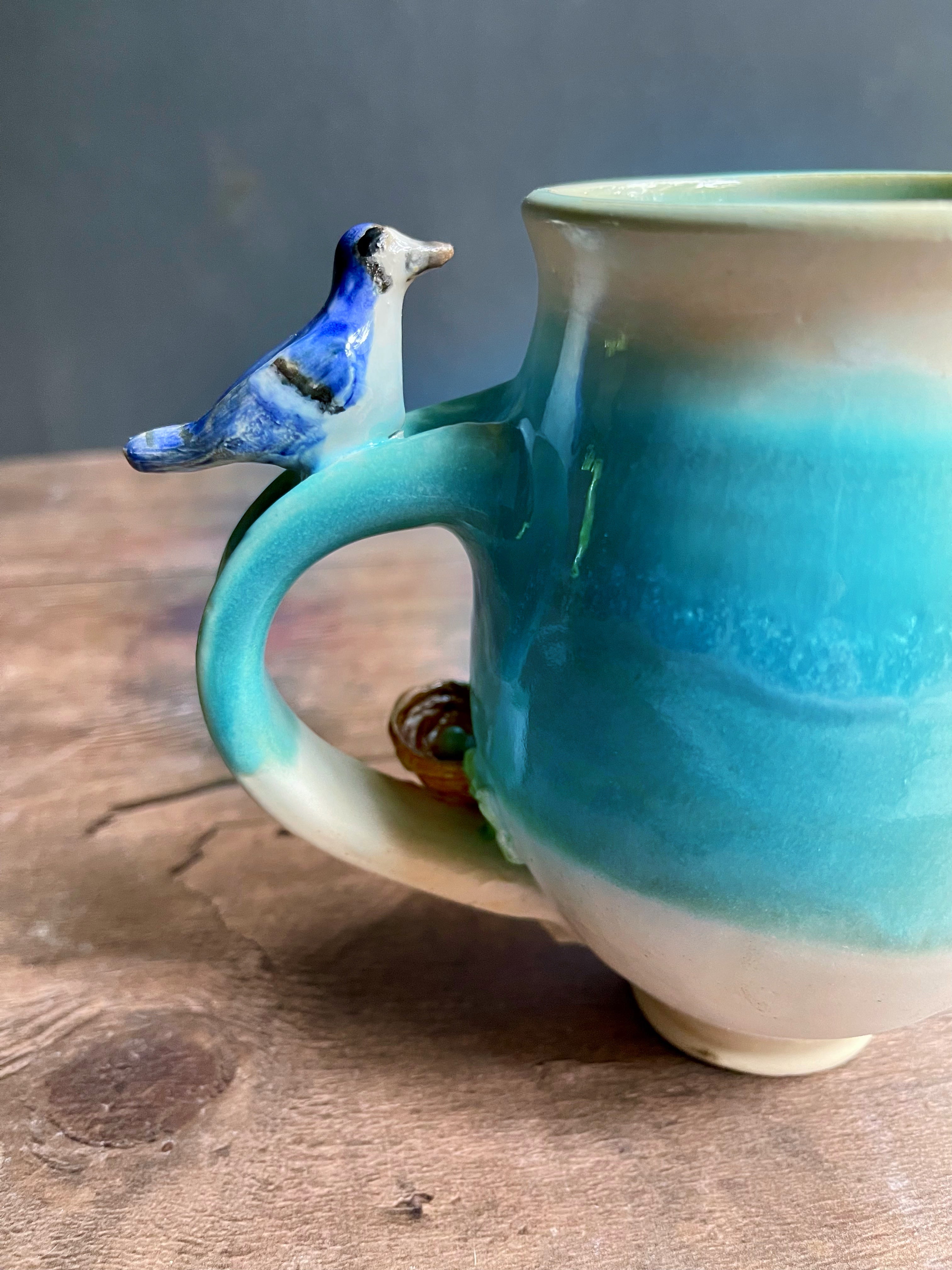 Mug with Blue Jay LCB516 oz – Lee Wolfe Pottery