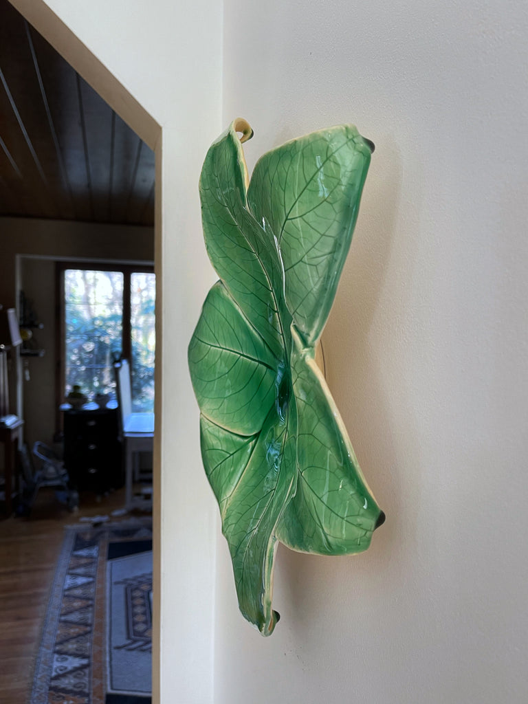 Lee Wolfe Pottery — Hosta Leaf large serving platter handmade stoneware