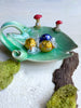 Leaf  serving plate t l 4 curly vines mushroom