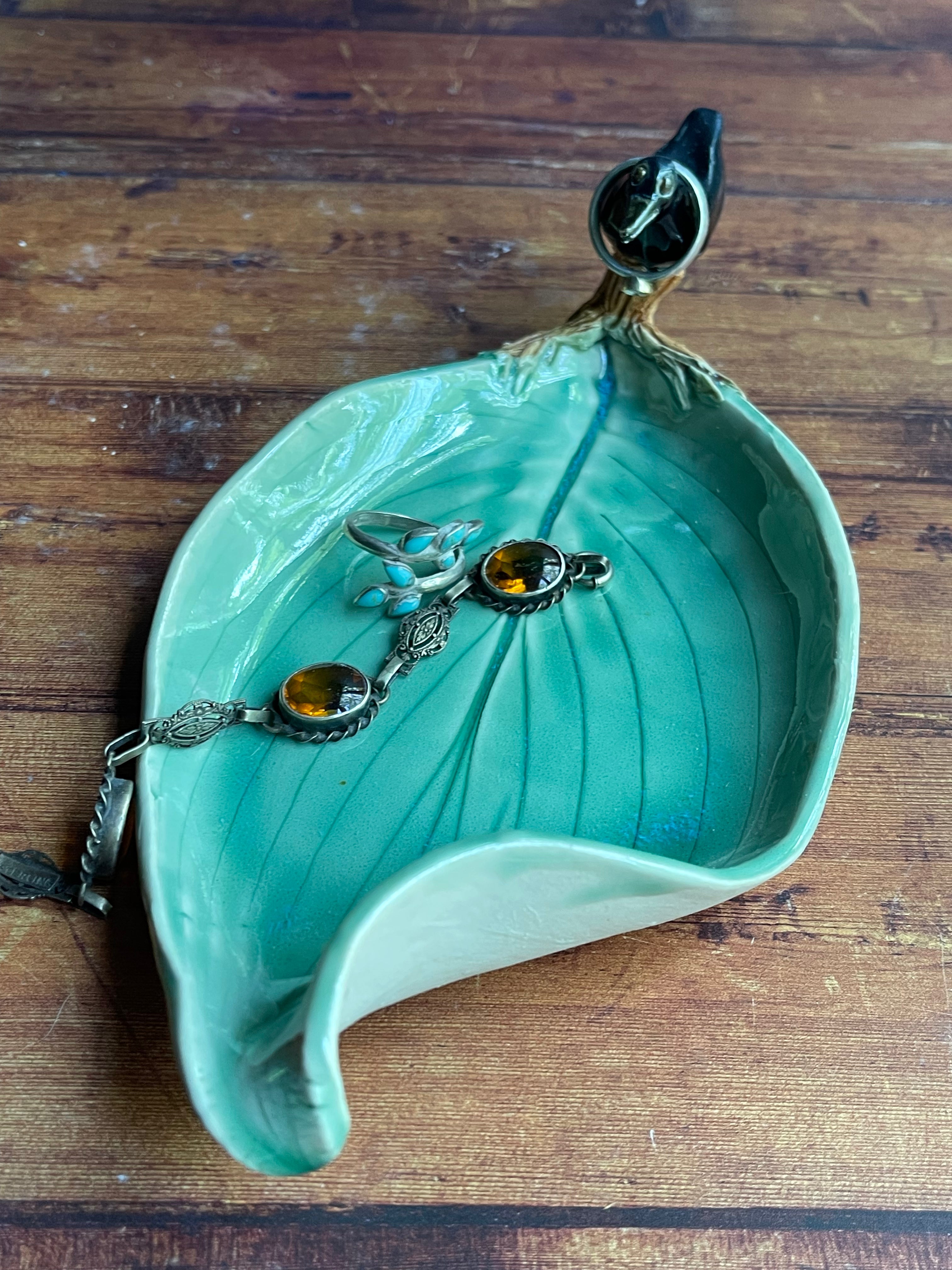 ラリック　綺麗な植物の文様　honfleur leaf　のお皿 Water Lily Bowl - Longwood Gardens