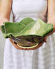 Hosta Leaf bowl 12 cup large sculptural serving vessel
