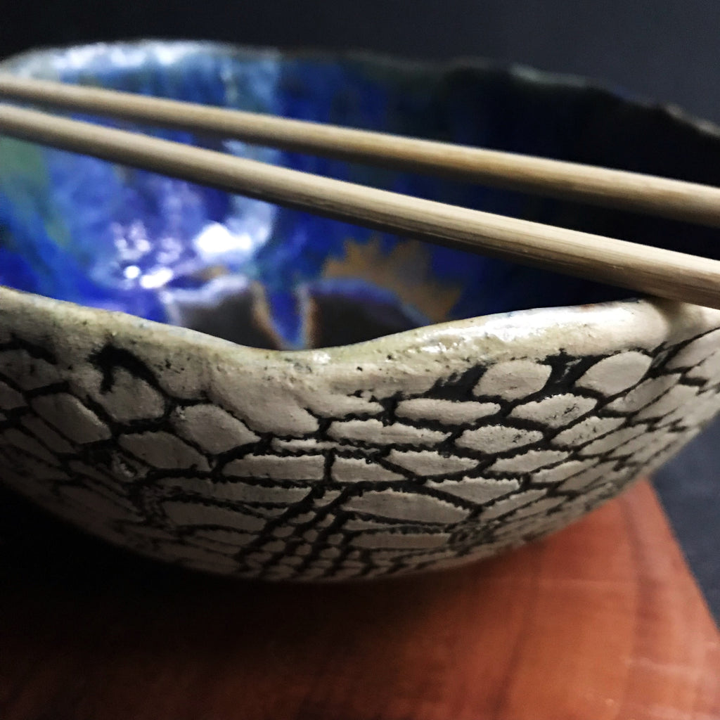 Urban Rustic Pho noodle bowl in Crystalline Galaxy 4 cup