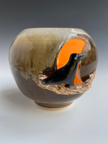 Raven and the Full Crescent  L1 Luminary 5 1/2”