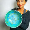 Arabesque serving bowl in Turquoise Waters