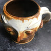 Spirit Woman Deer Mug ivory  crystals and red earth glaze14 oz