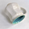 White Faceted Mug in Snow Shadows